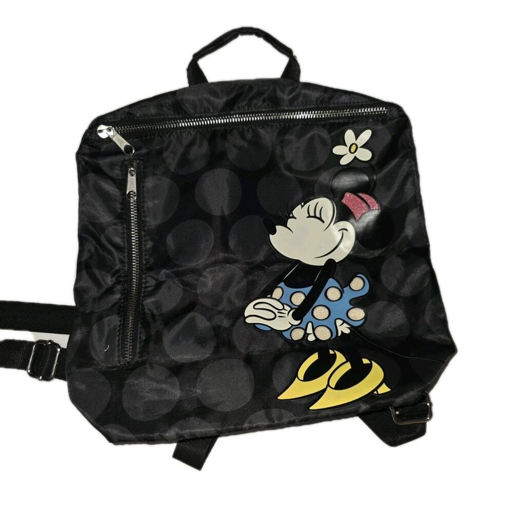 Disney Parks Minnie Timeless Backpack Vinyl Applique Polka Dot Pattern Travel